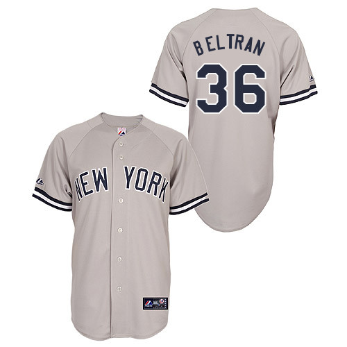 Carlos Beltran #36 Youth Baseball Jersey-New York Yankees Authentic Road Gray MLB Jersey - Click Image to Close